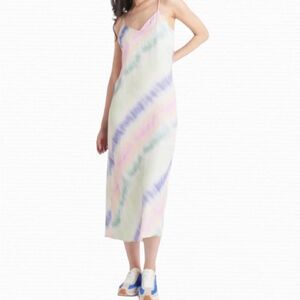 Zara satin effect tie dye midi slip dress